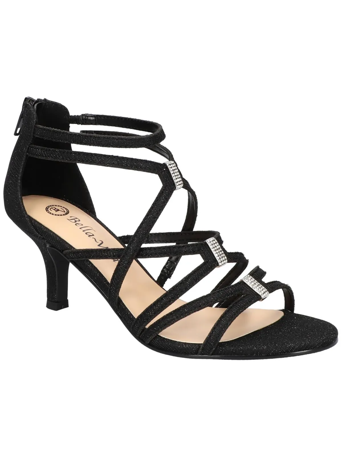 512537 Womens Glitter Strappy Pumps