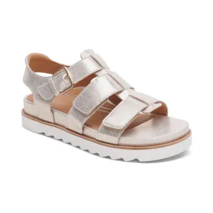 AETREX ROMY CORK FLAT SANDAL - CHAMPAGNE