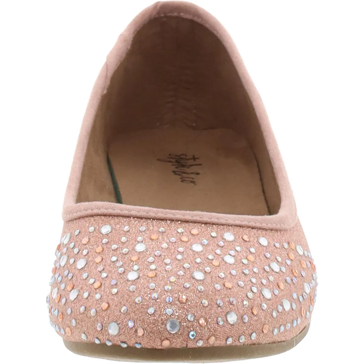 Angelynn Womens Metallic Embellished Ballet Flats