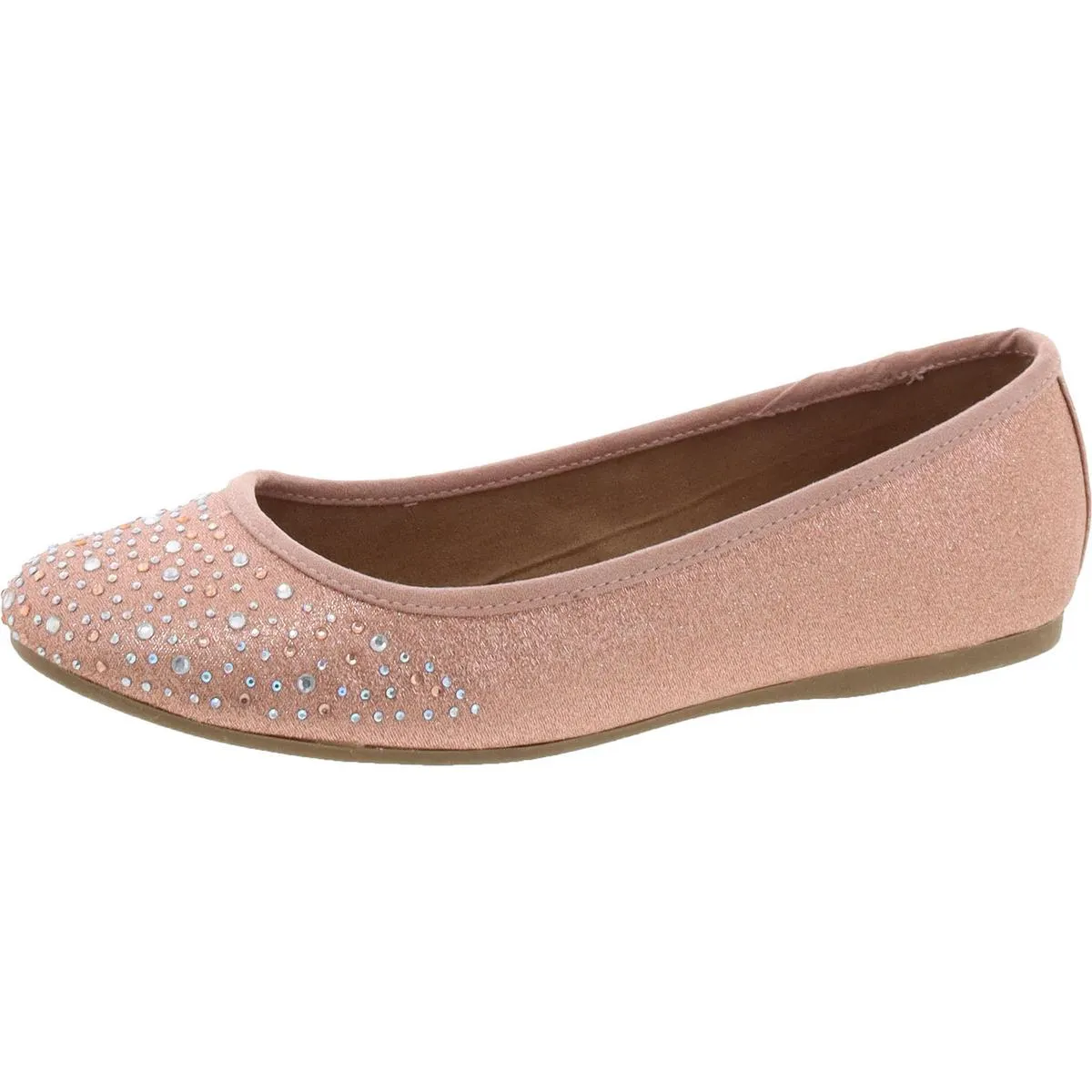 Angelynn Womens Metallic Embellished Ballet Flats