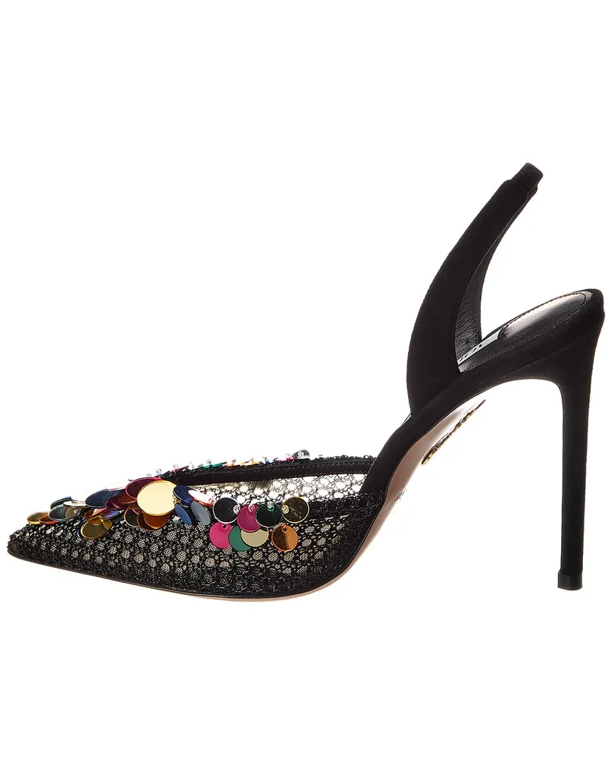 Aquazzura Can Can 105 Suede Slingback Pump