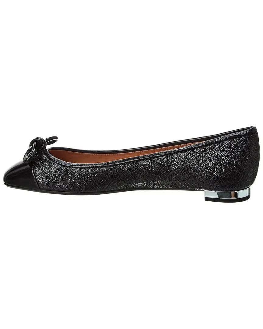 Aquazzura Parisina Cracked Leather Ballet Flat