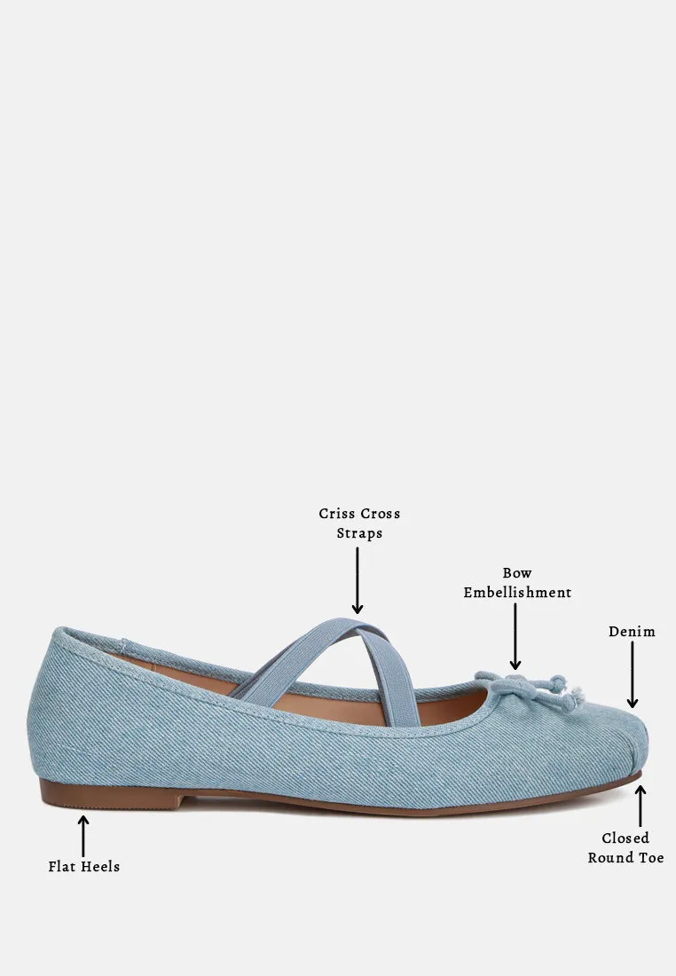 arimer criss cross strap ballet flats