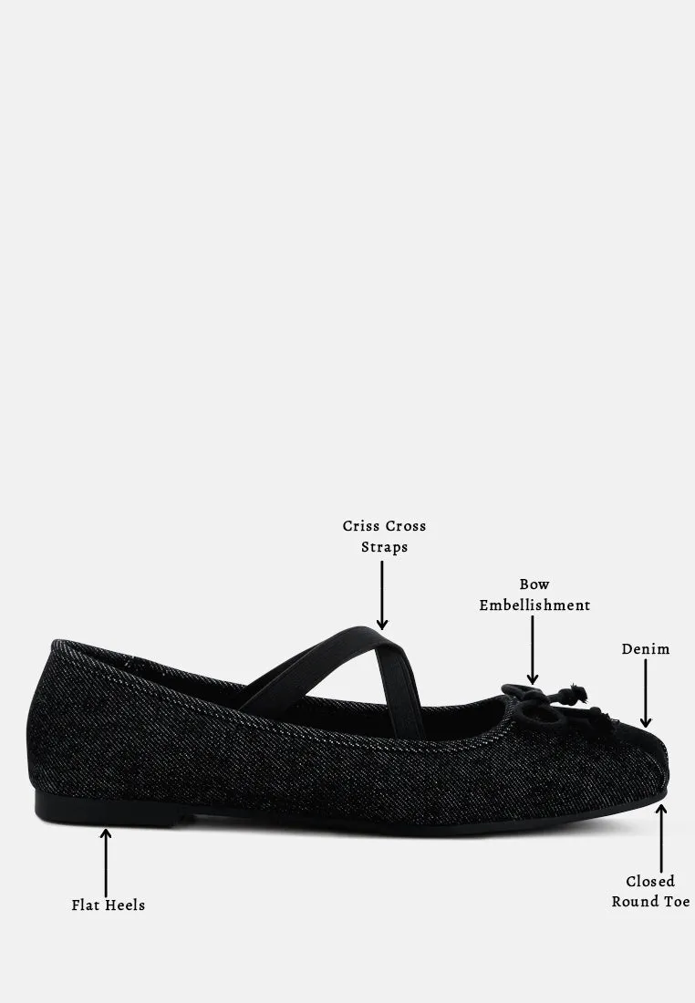 arimer criss cross strap ballet flats