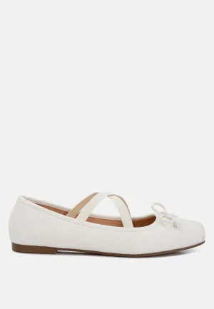 arimer criss cross strap ballet flats