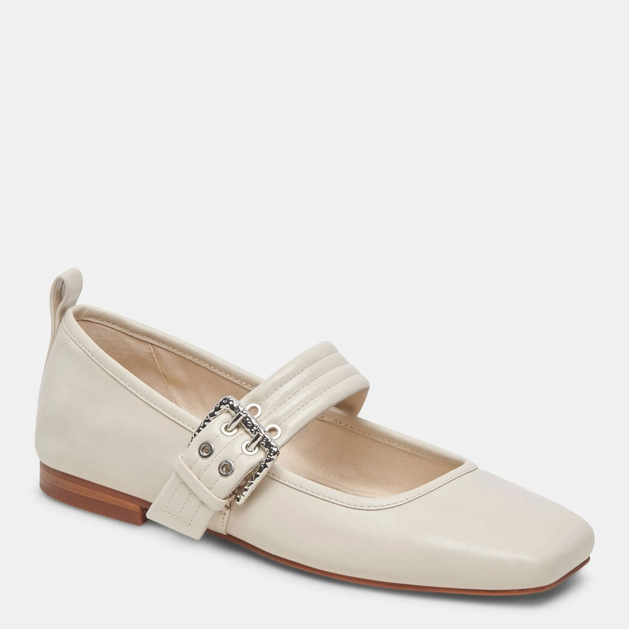Arora Ballet Flats Ivory Crinkle Patent
