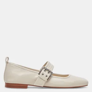 Arora Ballet Flats Ivory Crinkle Patent