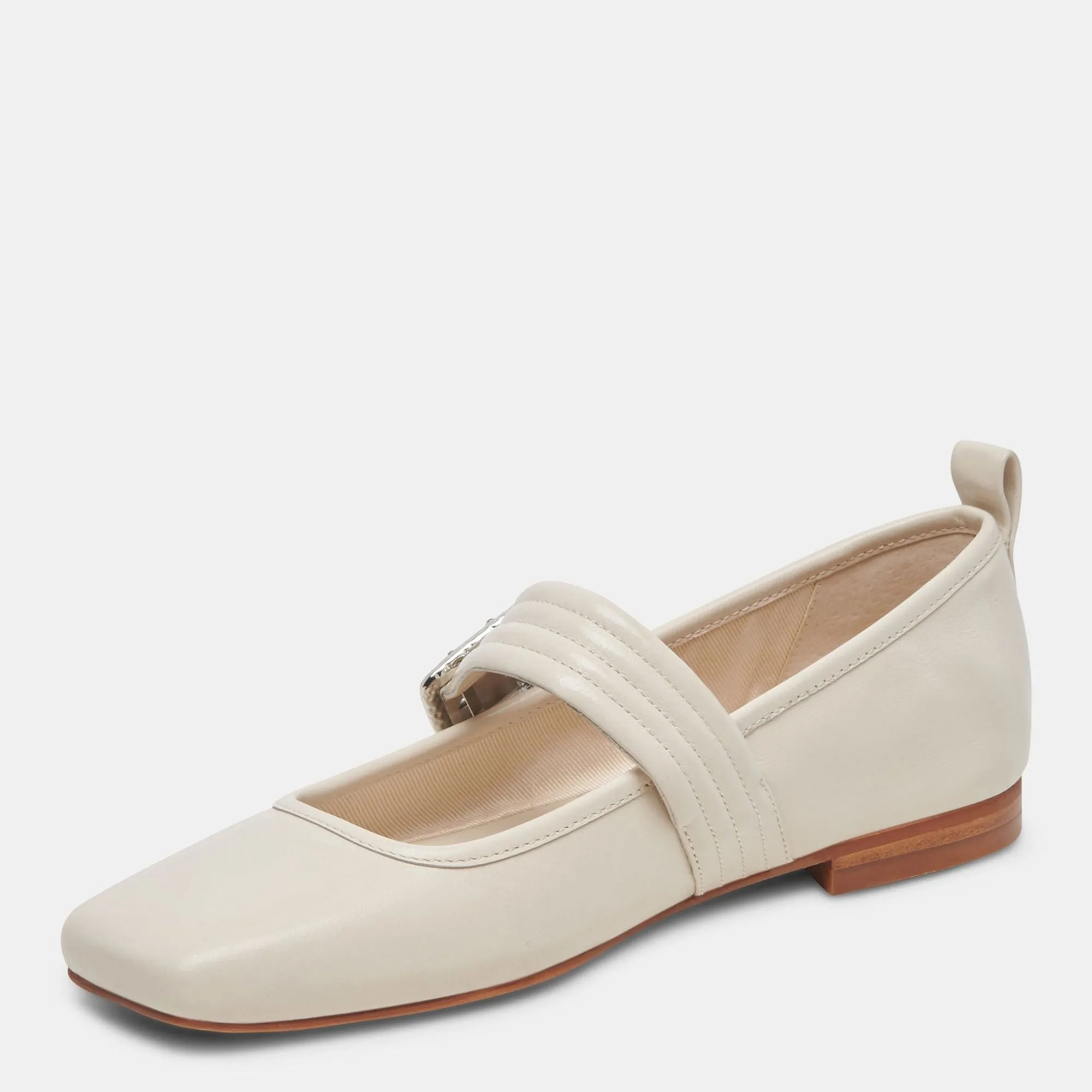 Arora Ballet Flats Ivory Crinkle Patent