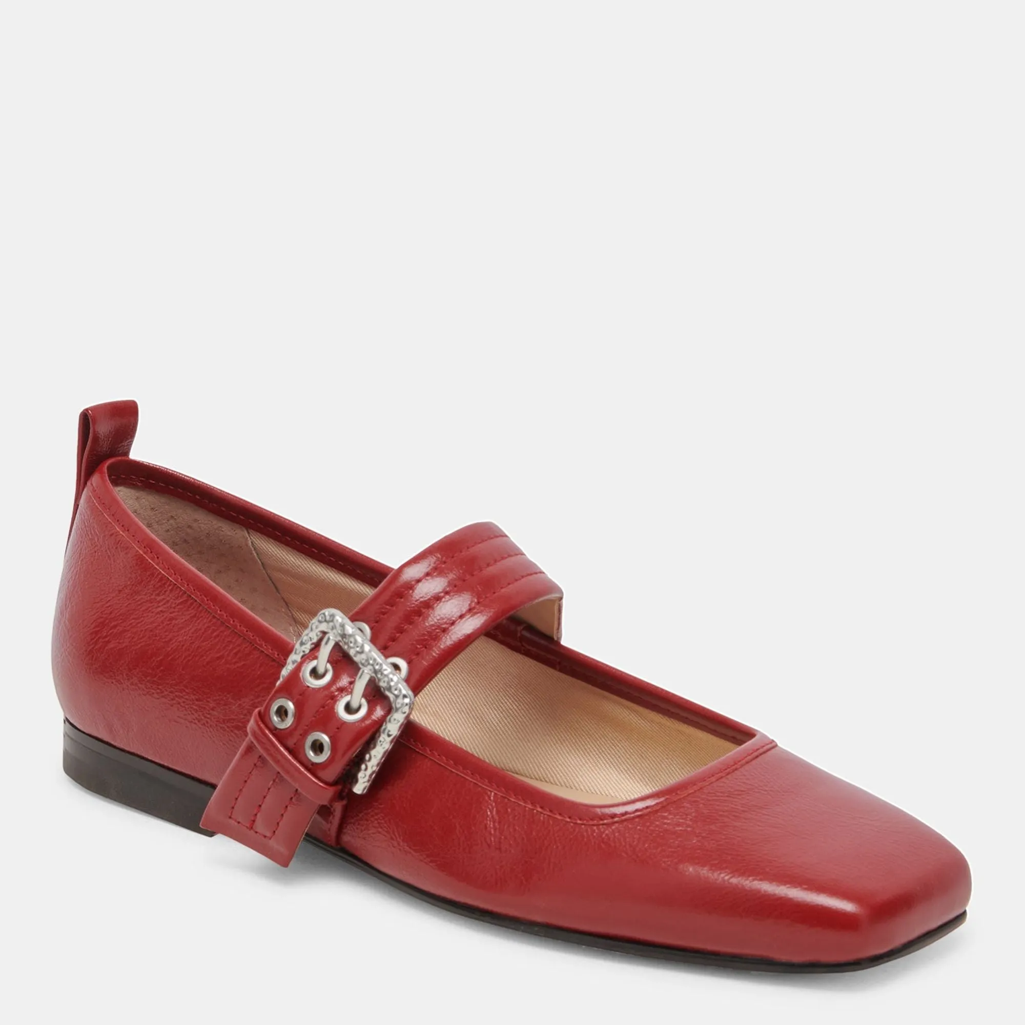 Arora Ballet Flats Red Crinkle Patent