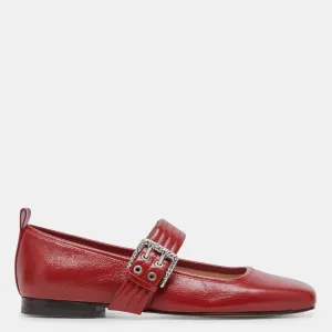 Arora Ballet Flats Red Crinkle Patent