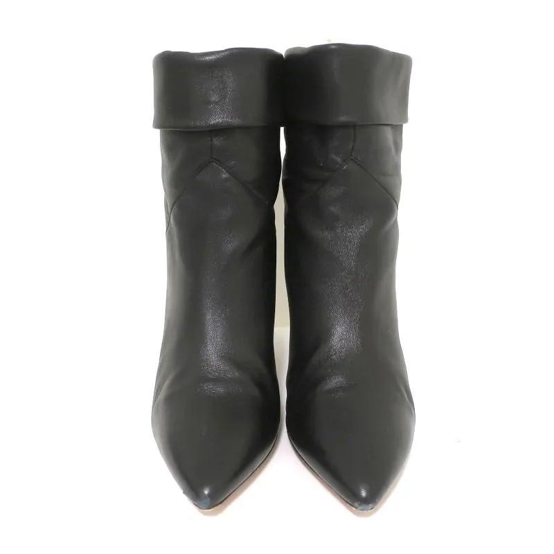 ba&sh Ankle Boots Constanza Black Leather Size 39 Pointed Toe High Heel