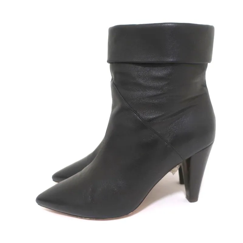 ba&sh Ankle Boots Constanza Black Leather Size 39 Pointed Toe High Heel