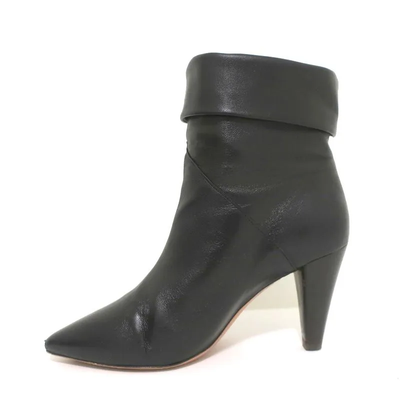 ba&sh Ankle Boots Constanza Black Leather Size 39 Pointed Toe High Heel