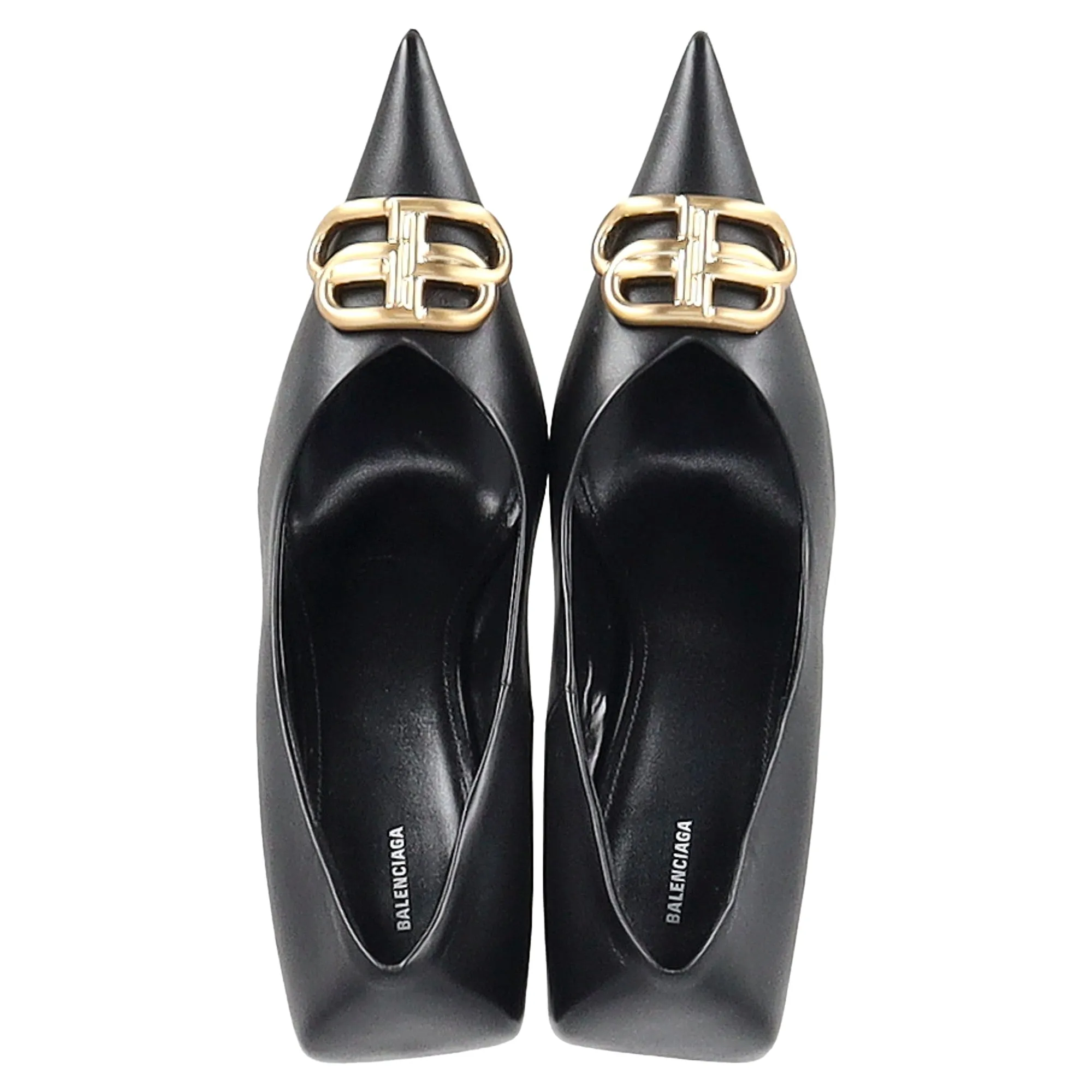 Balenciaga Square Knife BB Pumps in Black Leather