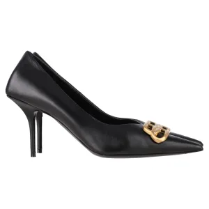Balenciaga Square Knife BB Pumps in Black Leather