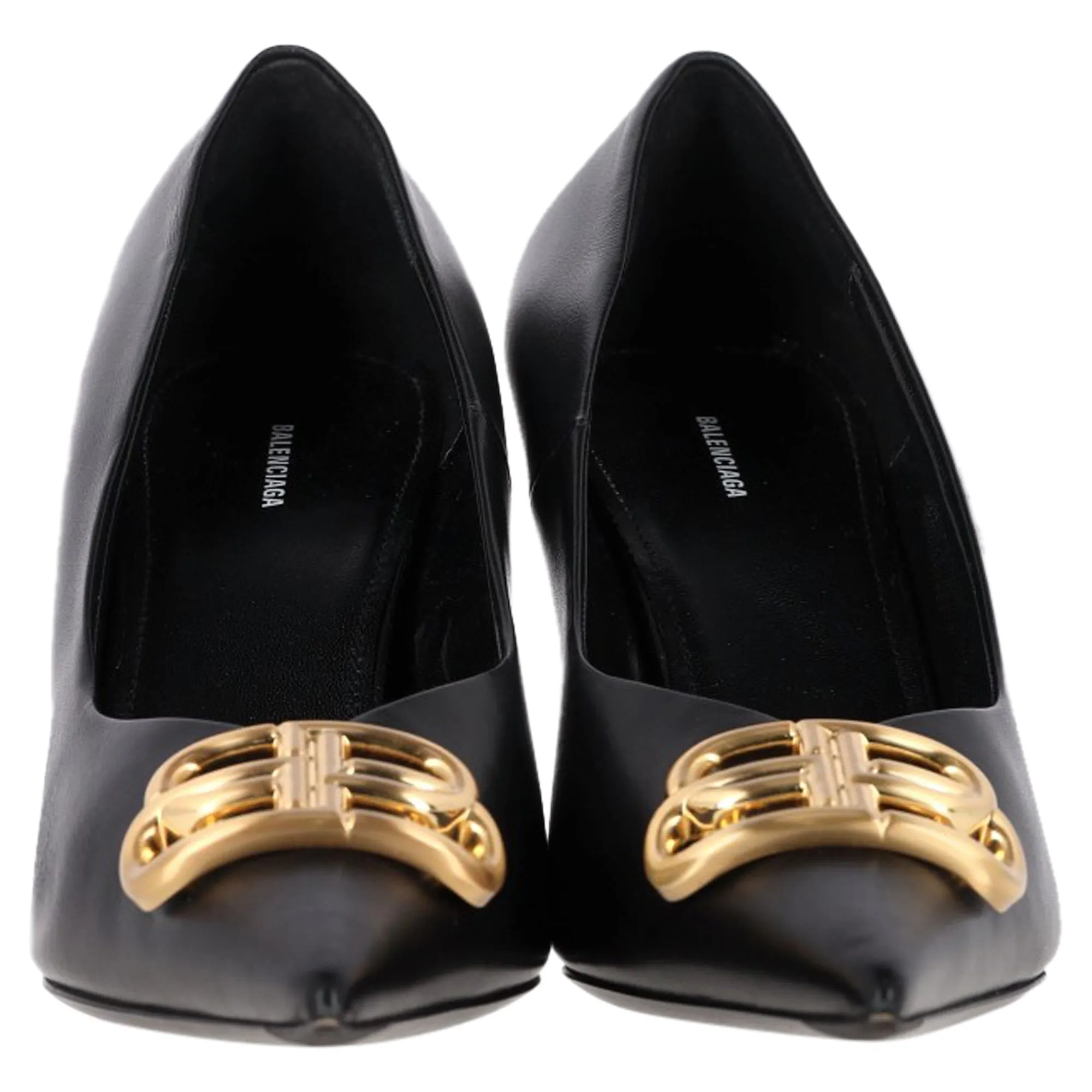 Balenciaga Square Knife BB Pumps in Black Leather