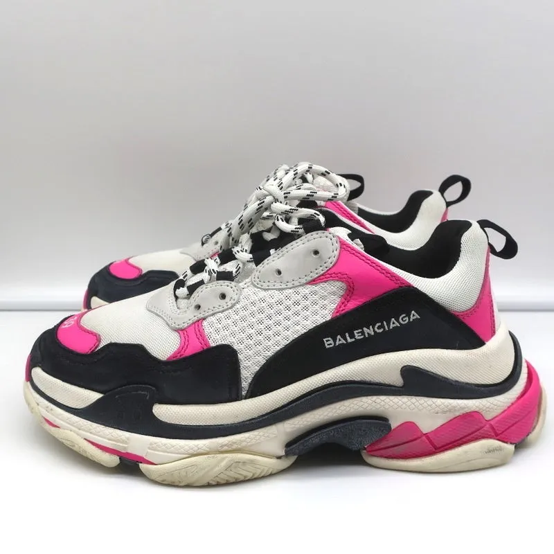 Balenciaga Triple S Sneakers White Mesh & Pink Leather Size 39