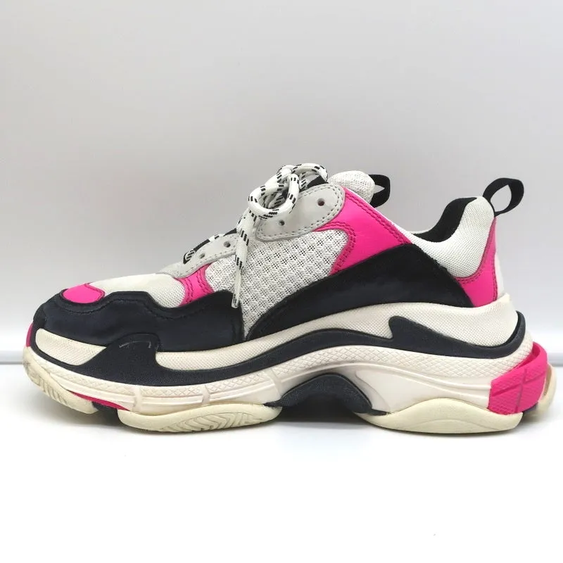 Balenciaga Triple S Sneakers White Mesh & Pink Leather Size 39