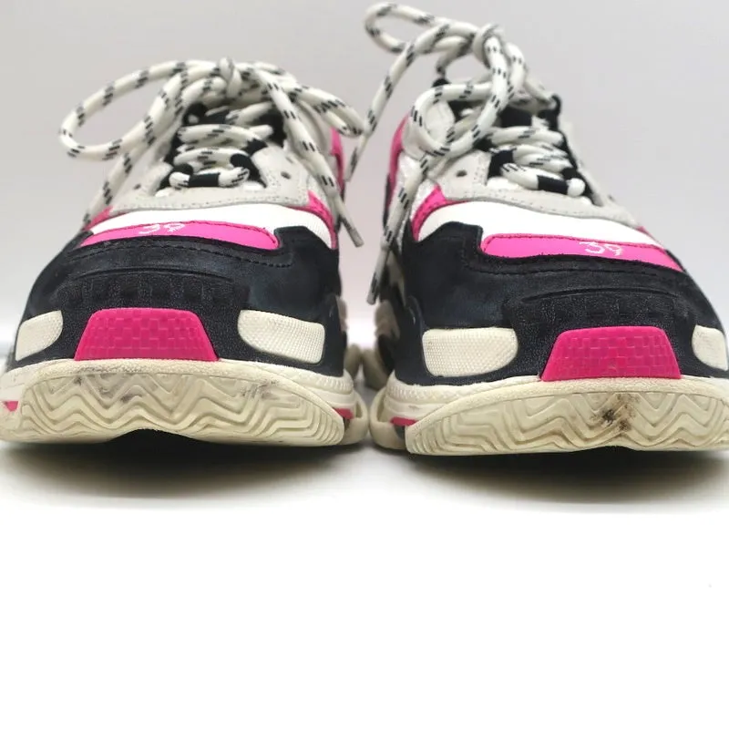 Balenciaga Triple S Sneakers White Mesh & Pink Leather Size 39