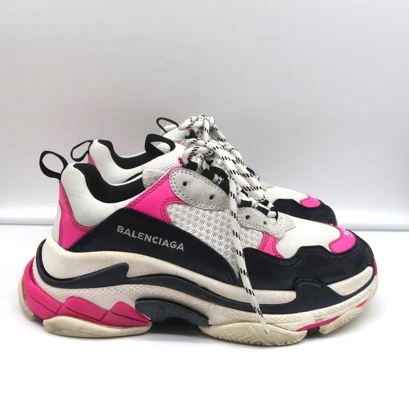 Balenciaga Triple S Sneakers White Mesh & Pink Leather Size 39