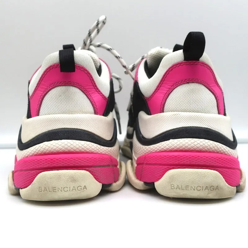 Balenciaga Triple S Sneakers White Mesh & Pink Leather Size 39