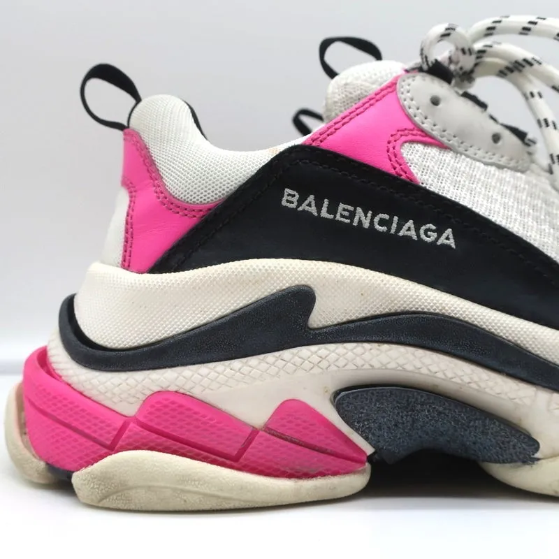 Balenciaga Triple S Sneakers White Mesh & Pink Leather Size 39