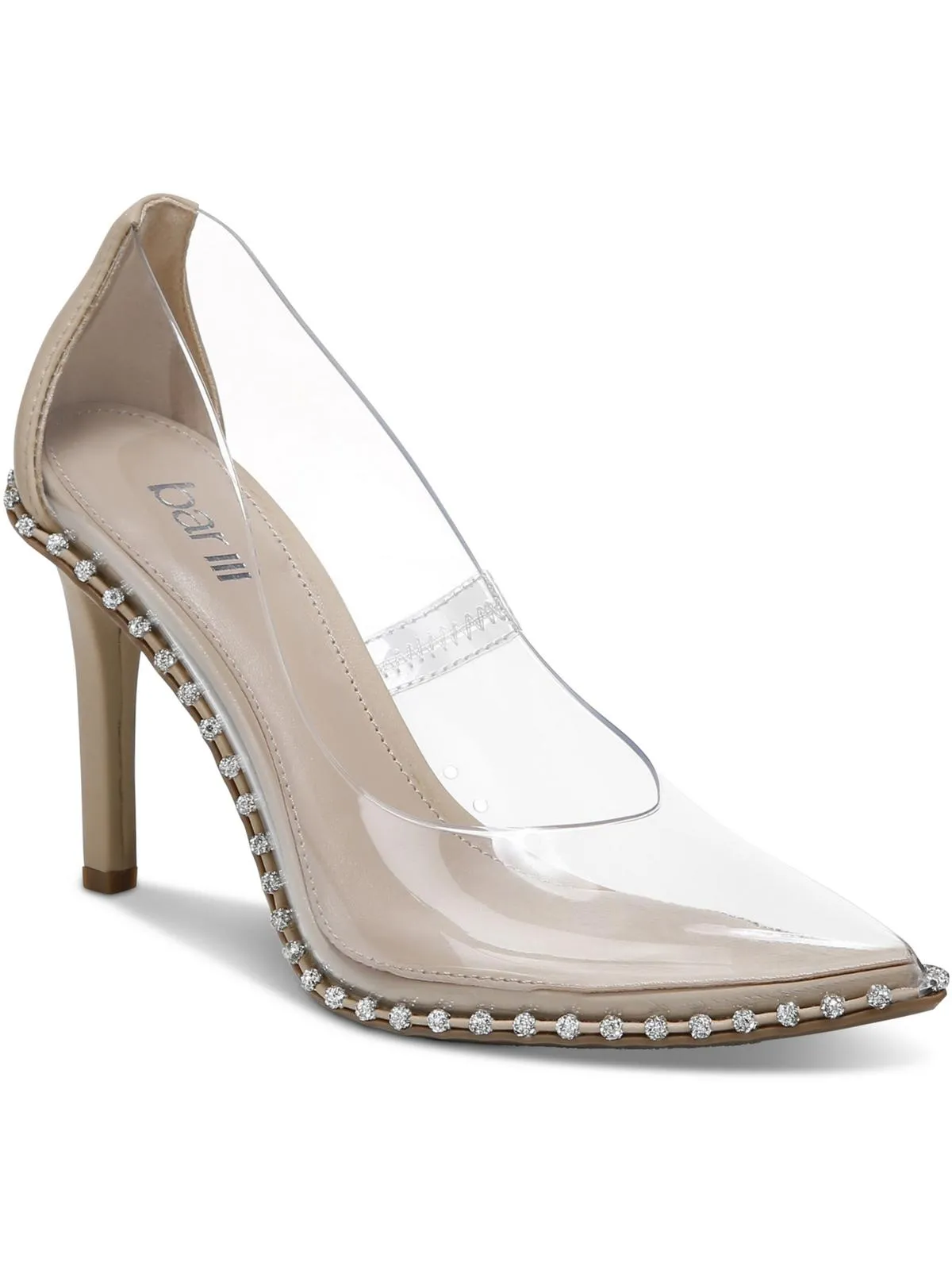 Binsa 3P Womens Clear Studded Pumps