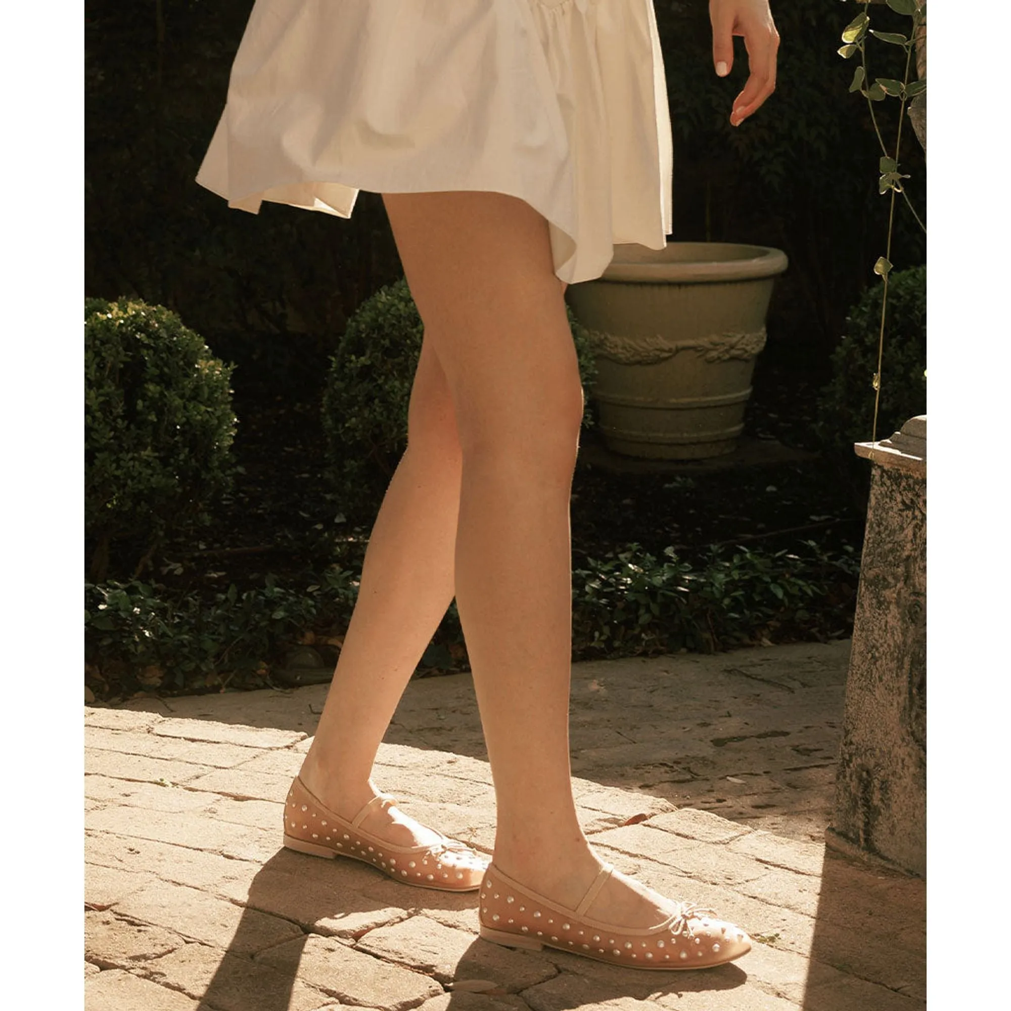 Cadel Pearl Ballet Flats Blush Mesh