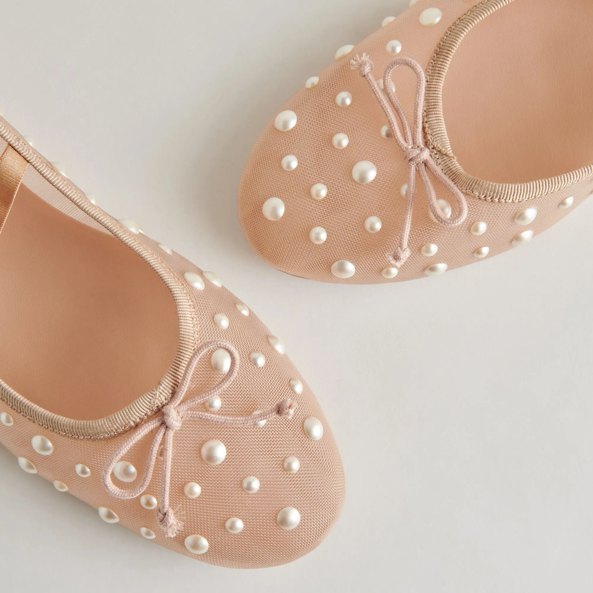 Cadel Pearl Ballet Flats Blush Mesh