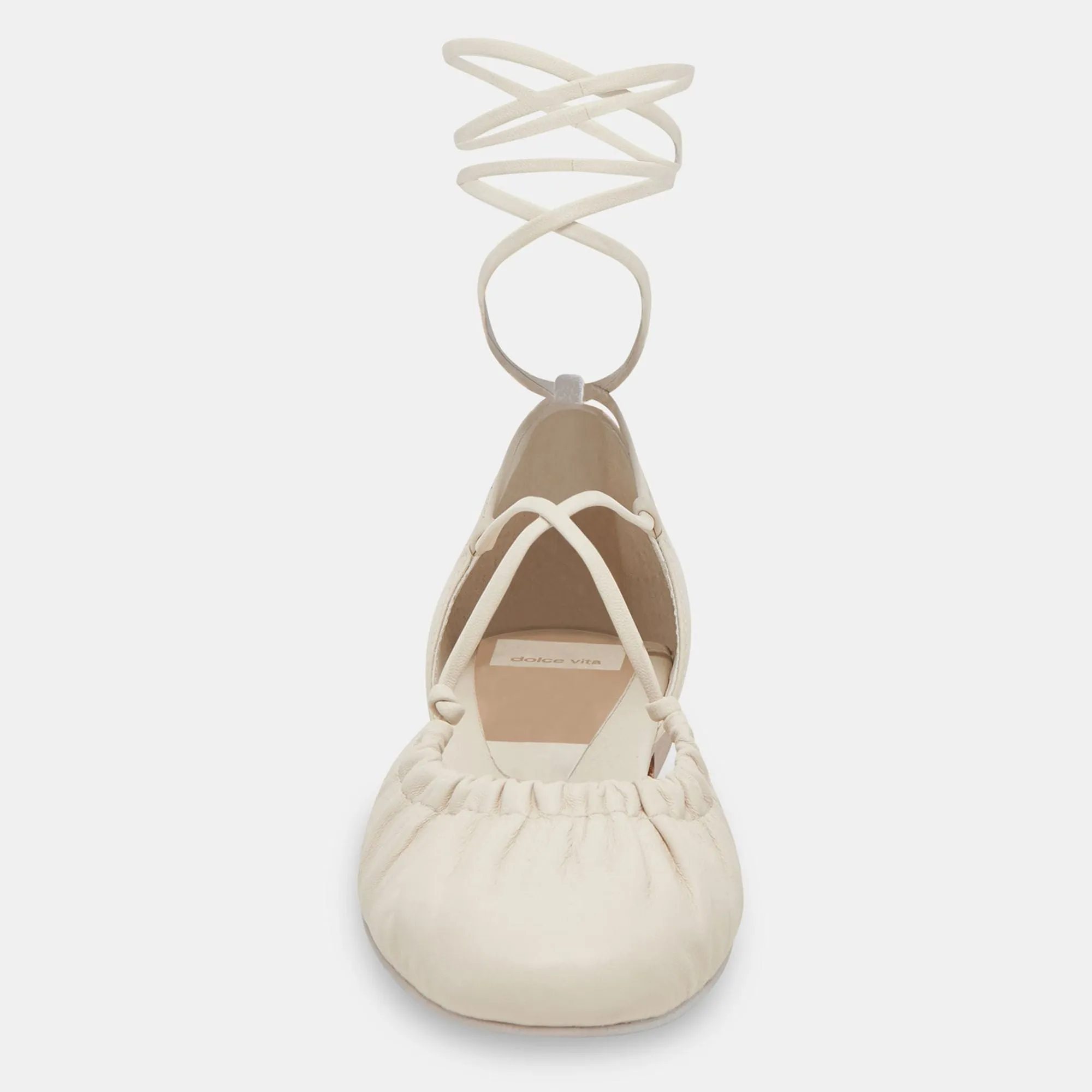 Cancun Ballet Flats Ivory Leather