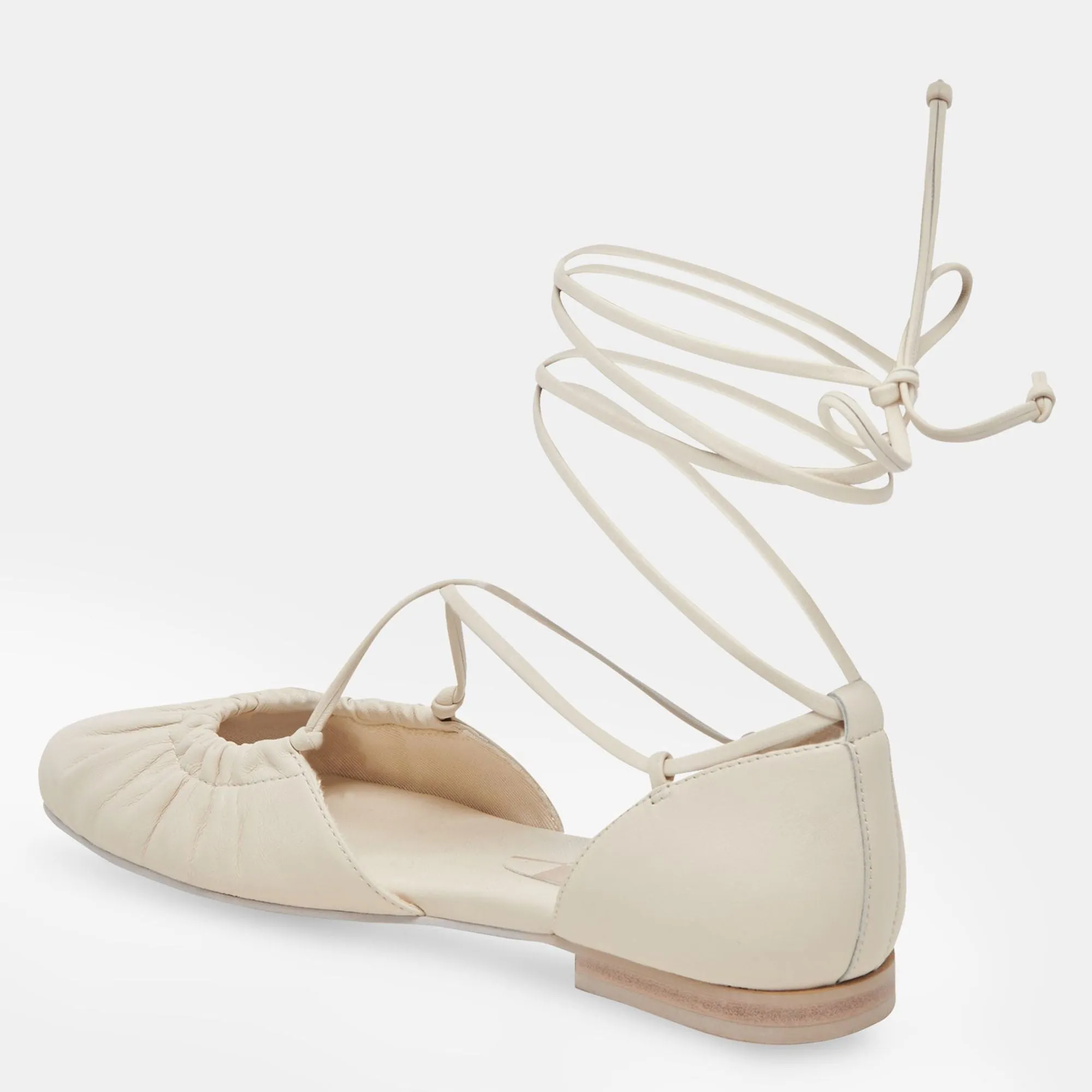 Cancun Ballet Flats Ivory Leather