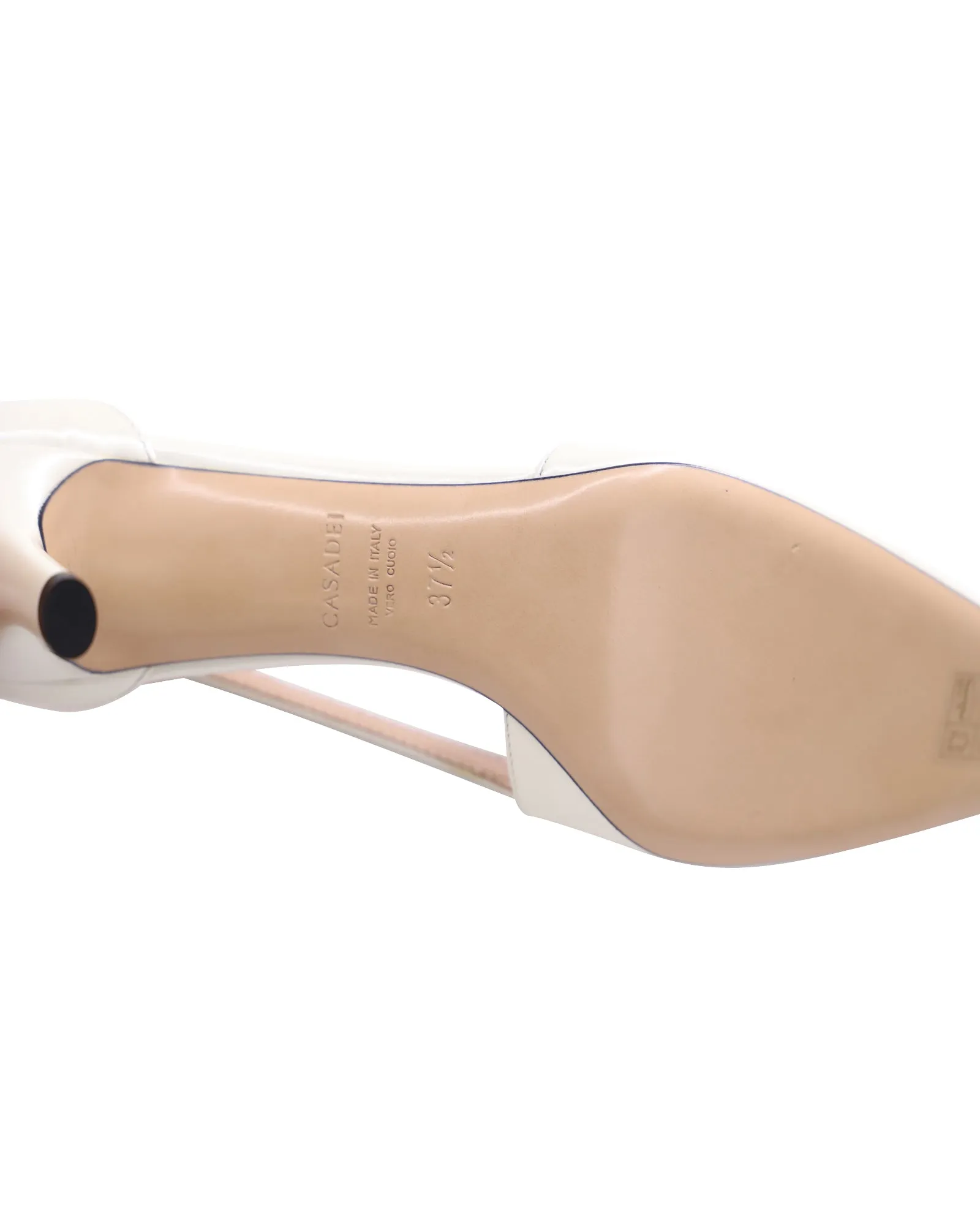 Casadei Shinelux Pumps in Pearl White Leather