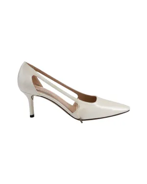 Casadei Shinelux Pumps in Pearl White Leather