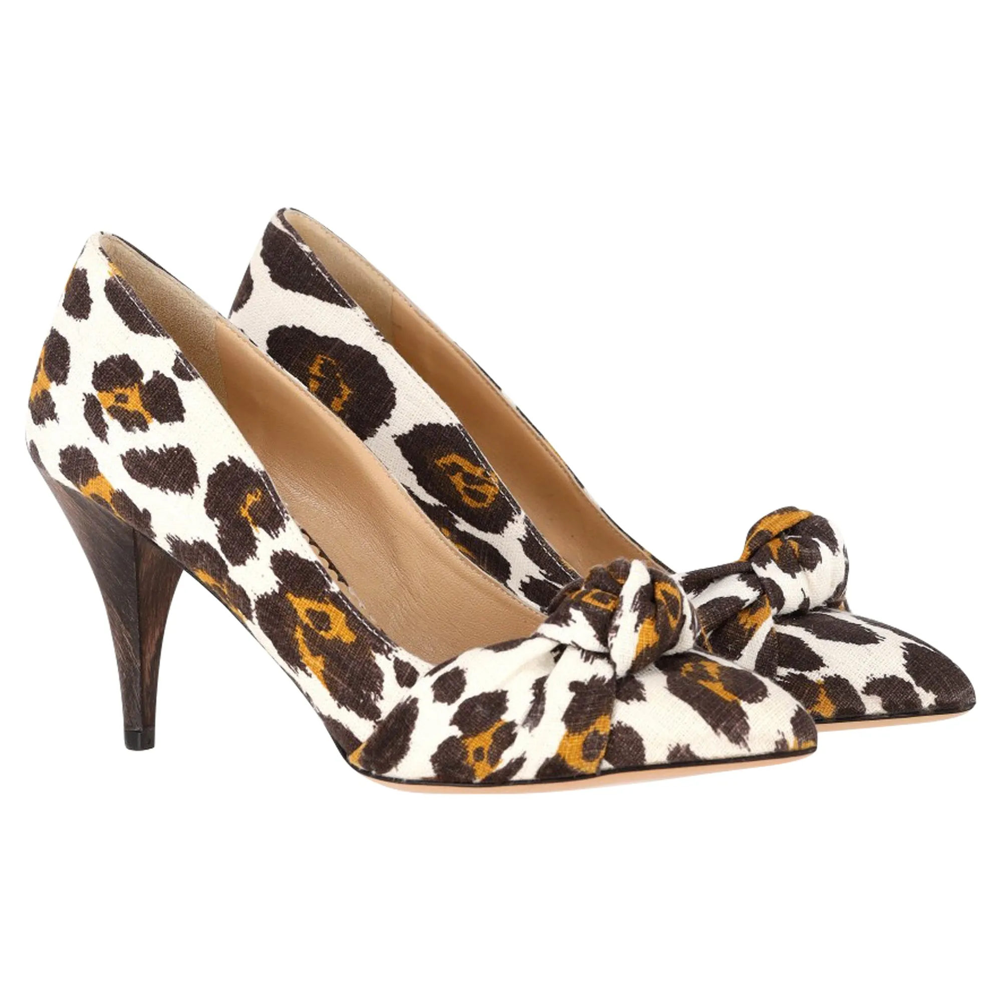 Charlotte Olympia Twist Knot Pumps in Animal Print Canvas