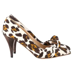 Charlotte Olympia Twist Knot Pumps in Animal Print Canvas
