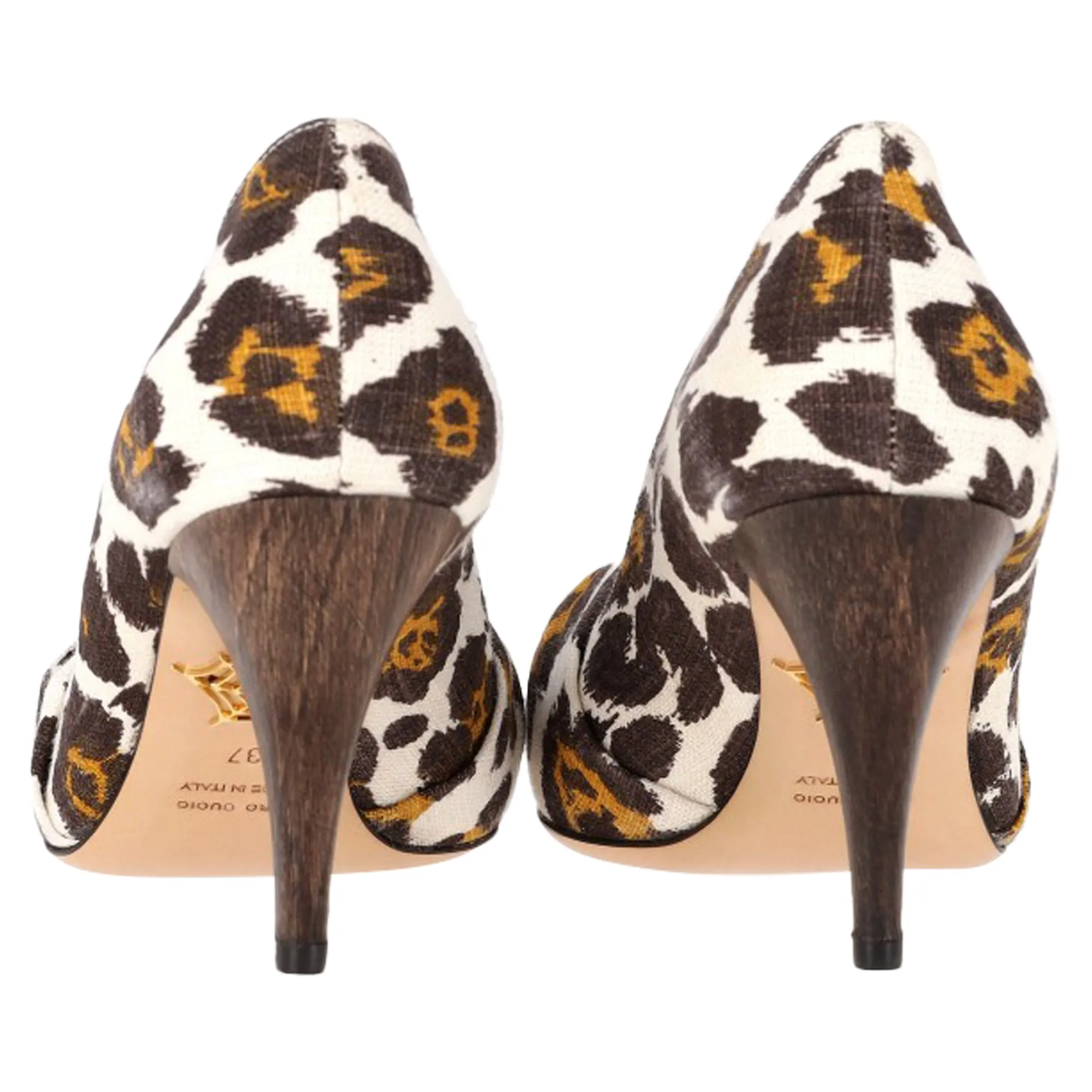 Charlotte Olympia Twist Knot Pumps in Animal Print Canvas