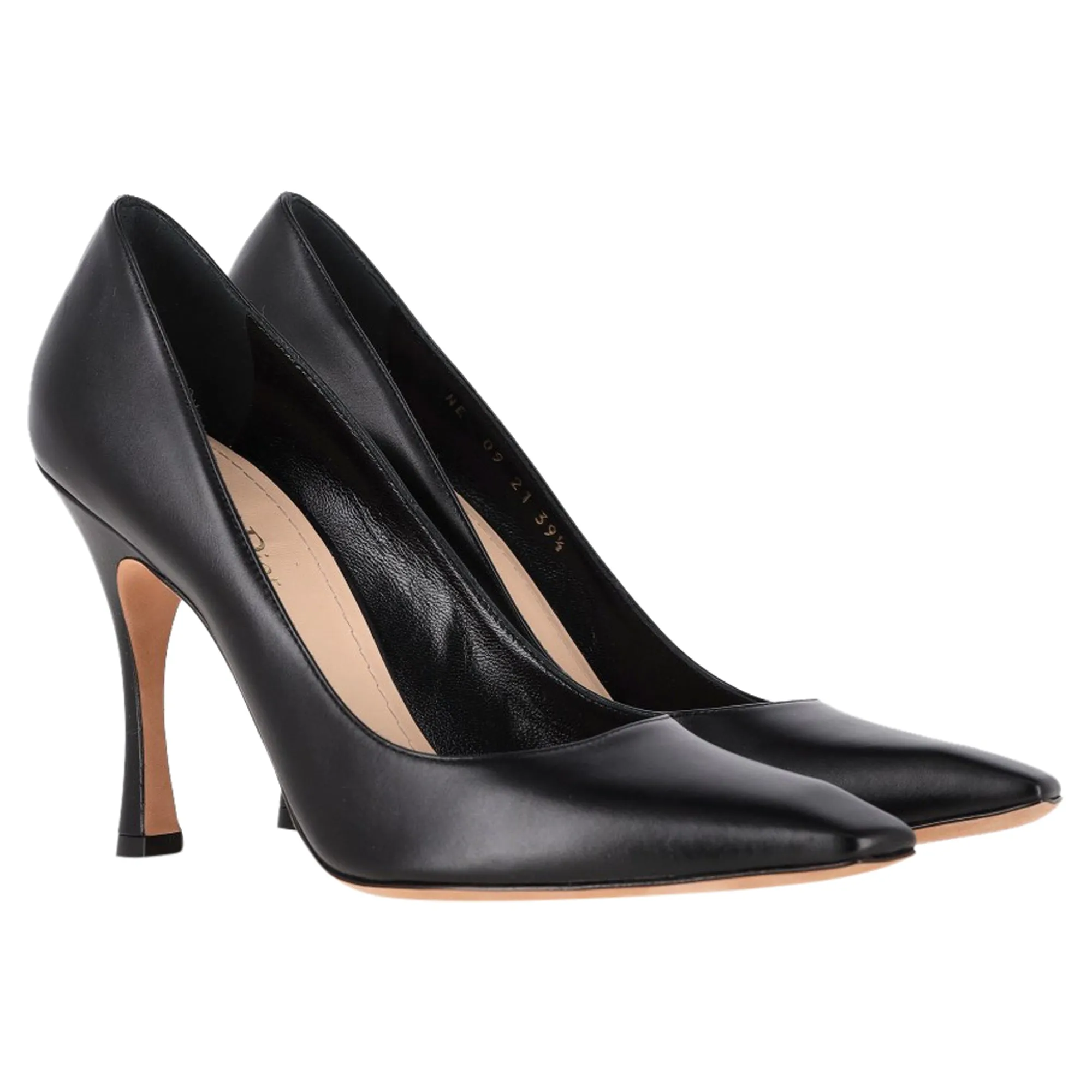 Christian Dior Square-Toe Pumps in Black Leather