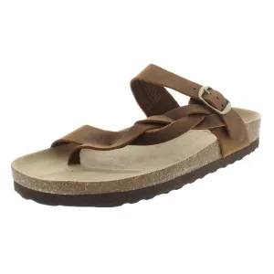 Crawford Womens Leather Flat Thong Sandals