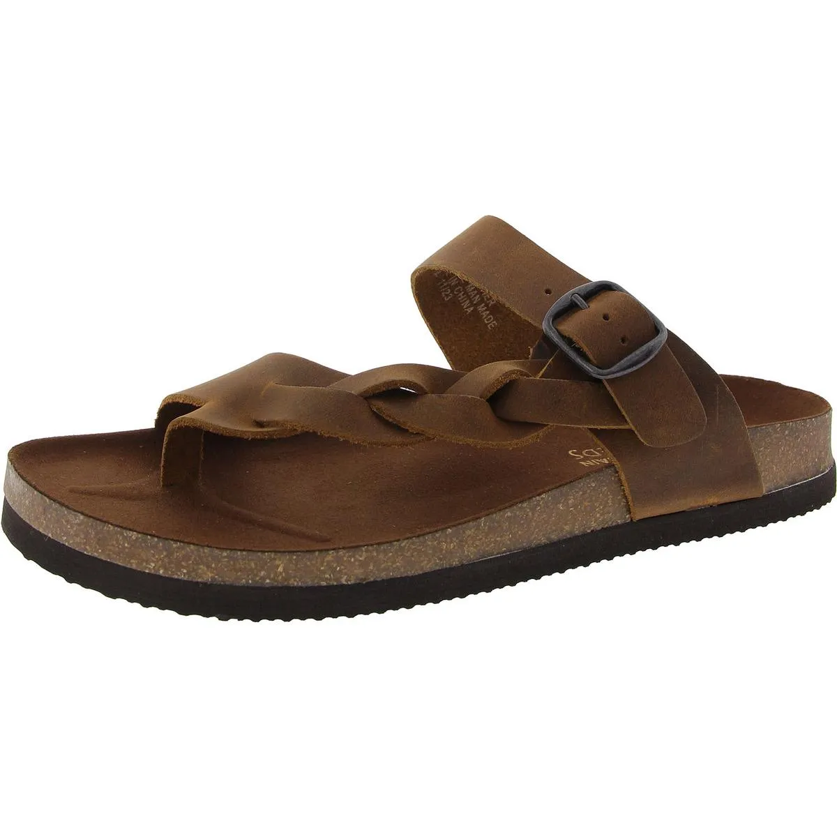 Crawford Womens Leather Flat Thong Sandals