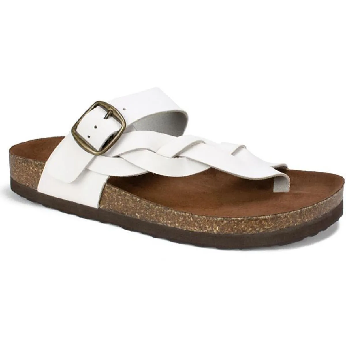 Crawford Womens Leather Flat Thong Sandals