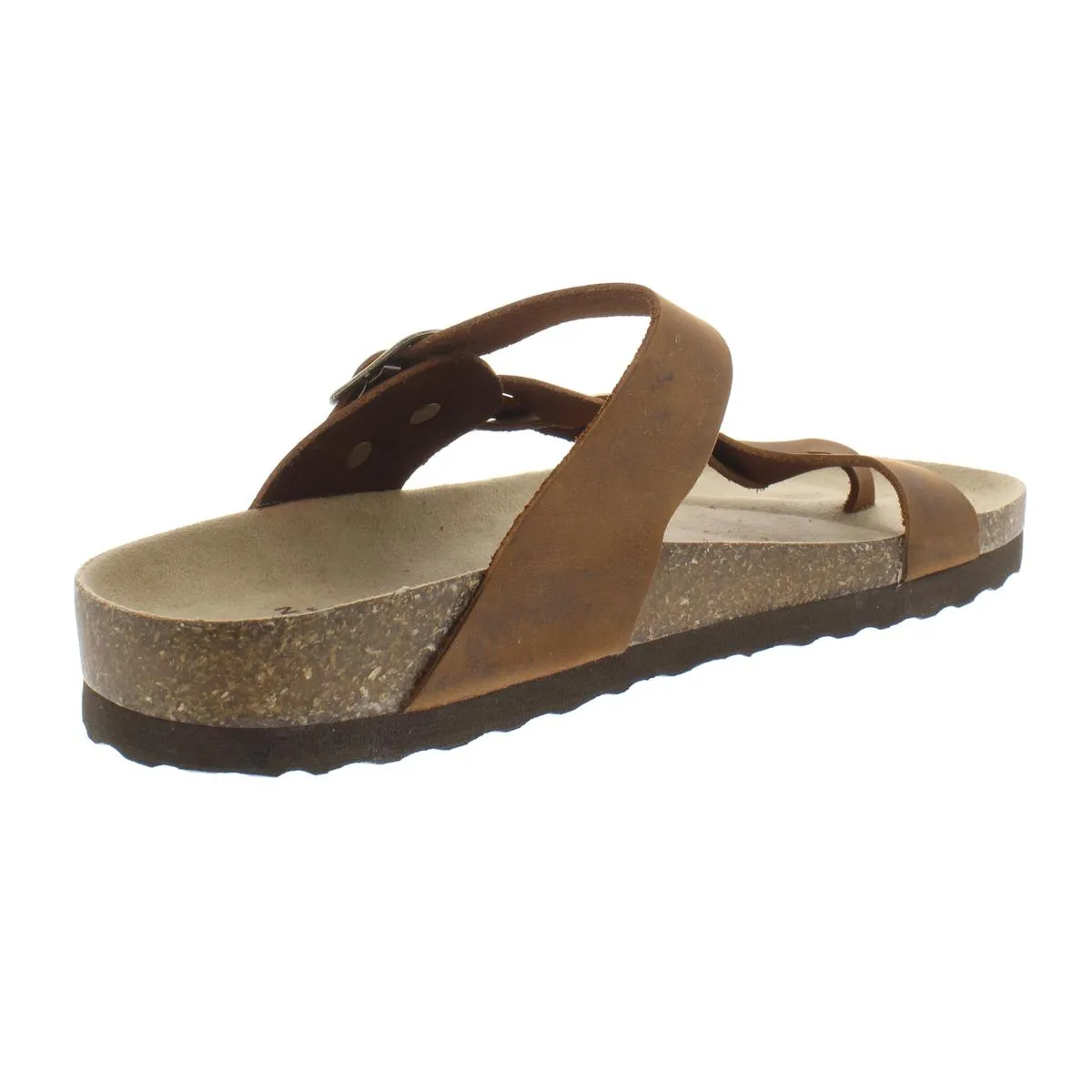 Crawford Womens Leather Flat Thong Sandals