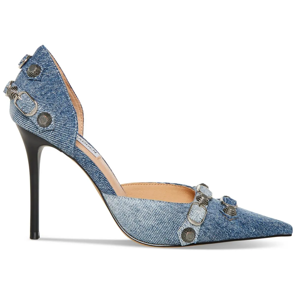 Dali Womens Denim Stiletto Pumps