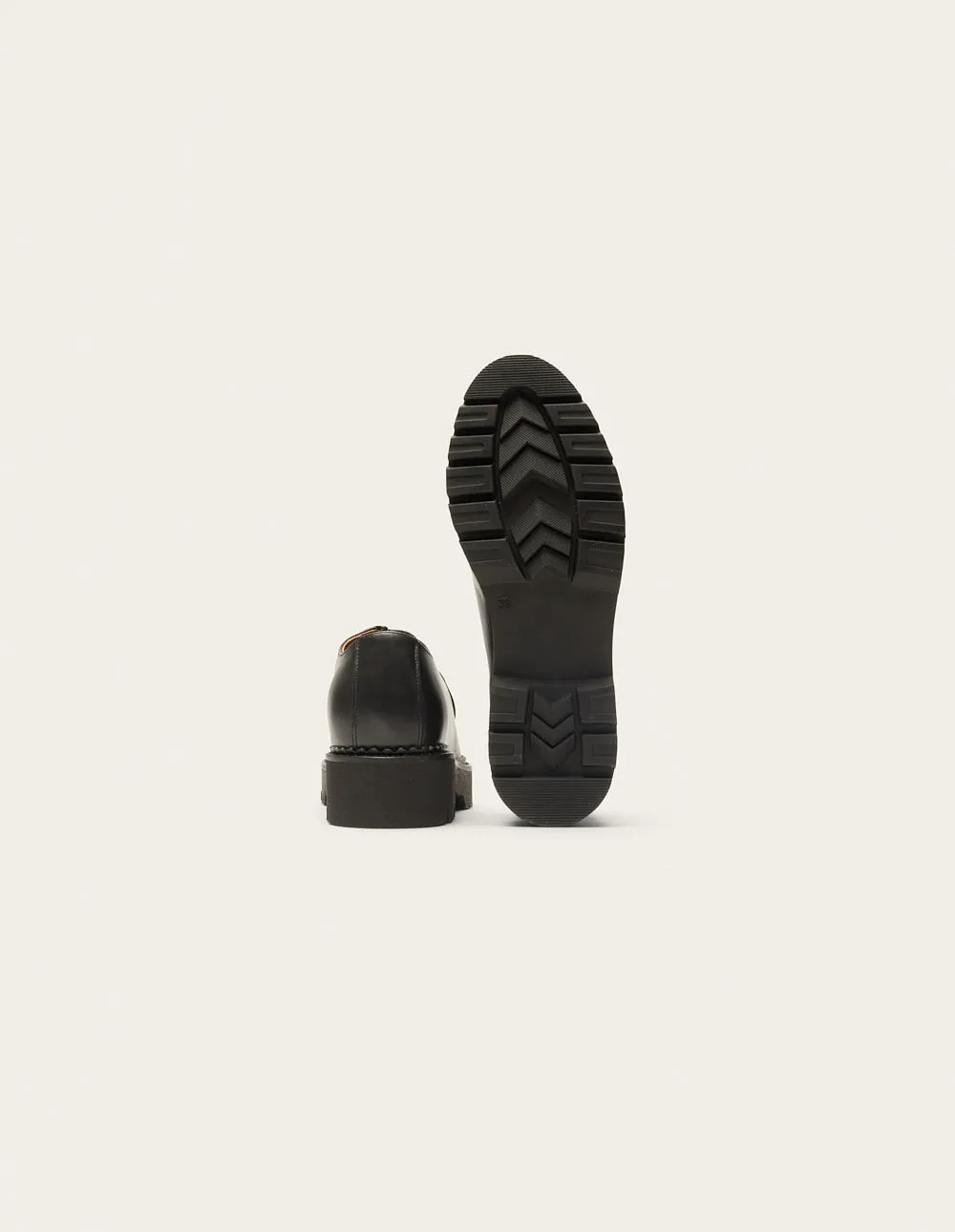 Derbies Deborah - Black leather and pony
