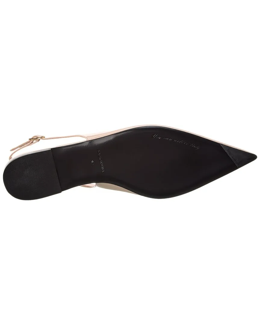 Dolce & Gabbana DG Logo Leather Slingback Flat