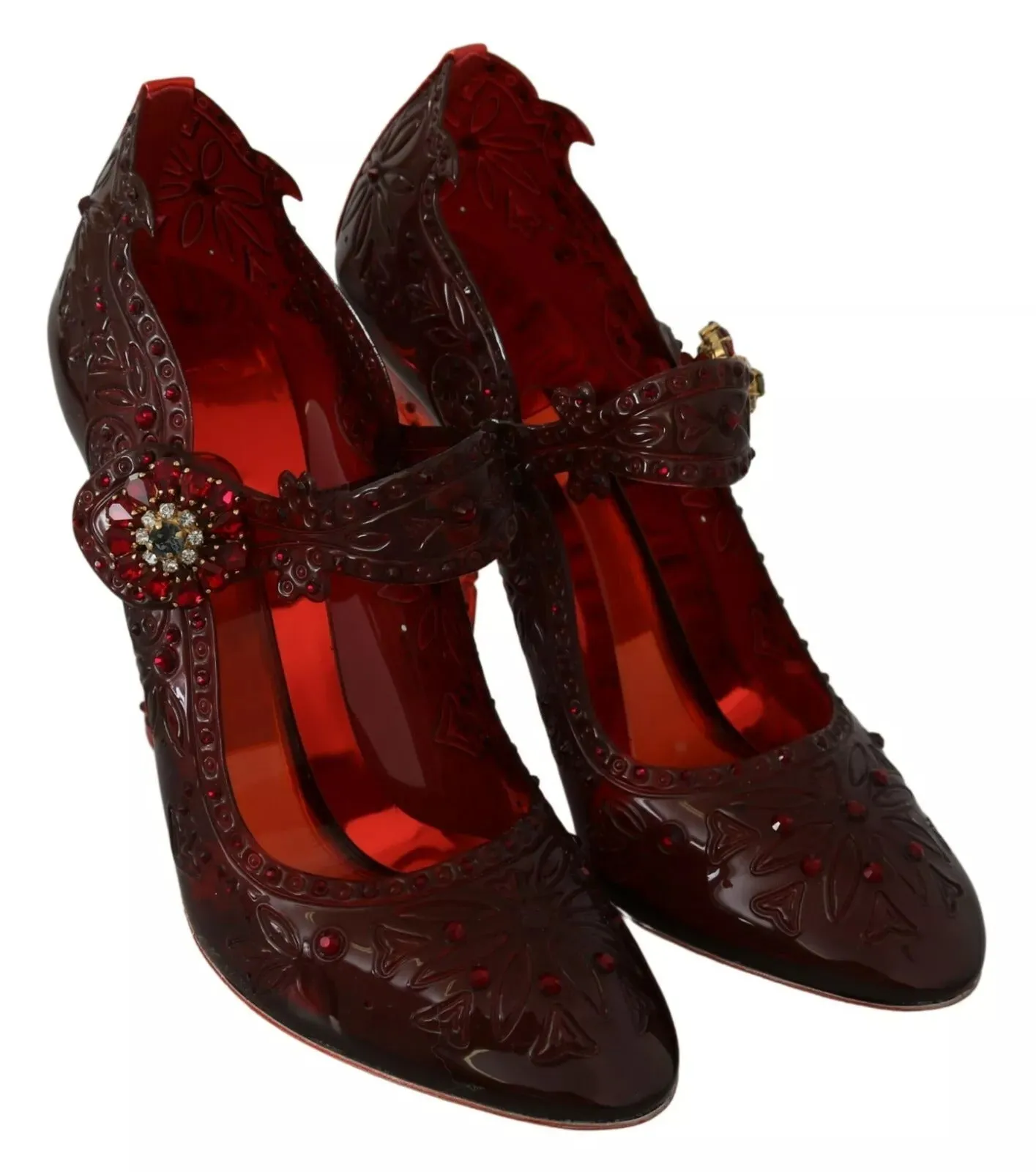 Dolce & Gabbana Floral Crystal Heels CINDERELLA Women's Shoes (Pre-Owned)