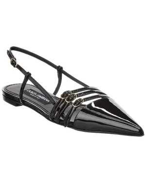 Dolce & Gabbana Leather Slingback Flat