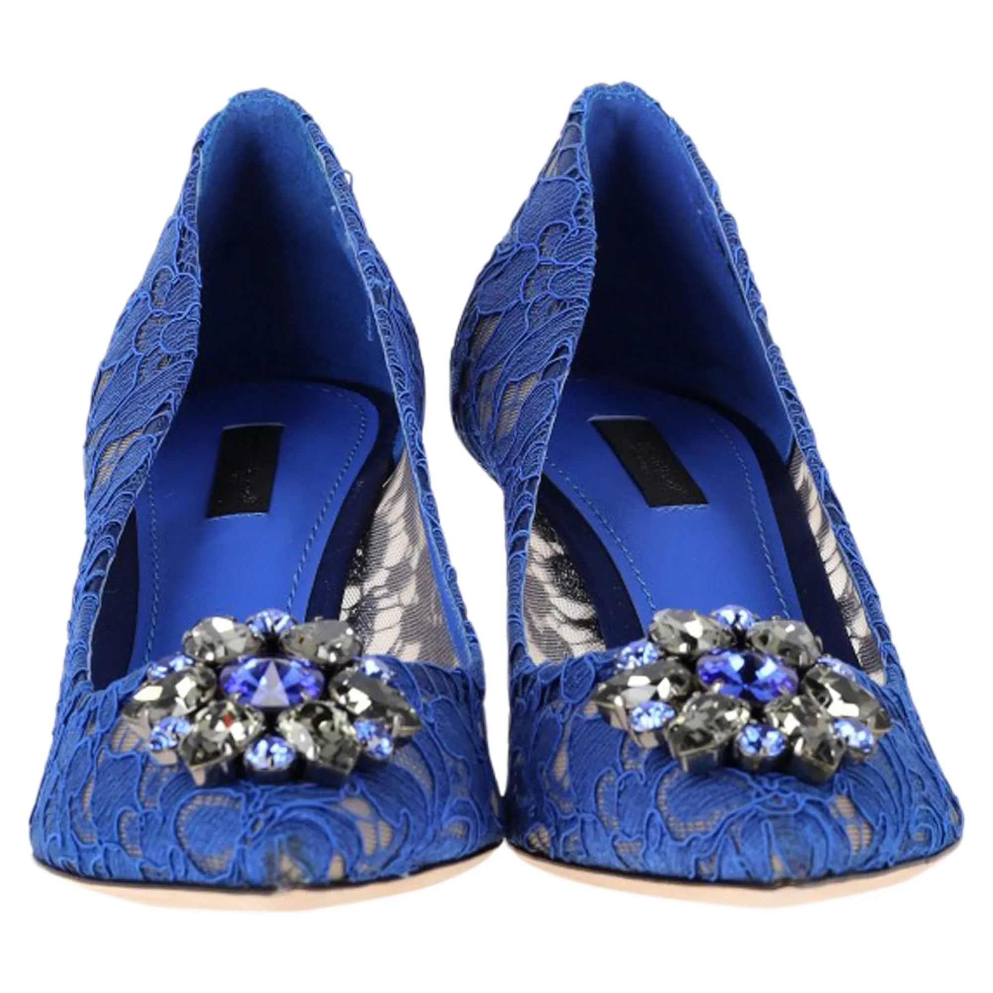 Dolce & Gabbana Rainbow Lace Pumps in Blue Silk