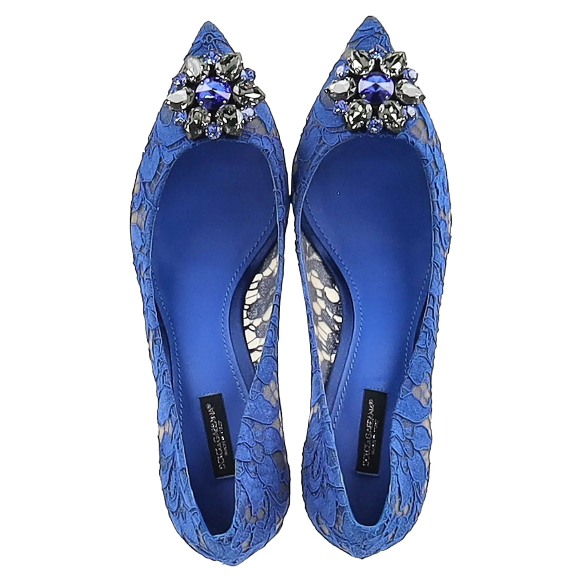 Dolce & Gabbana Rainbow Lace Pumps in Blue Silk