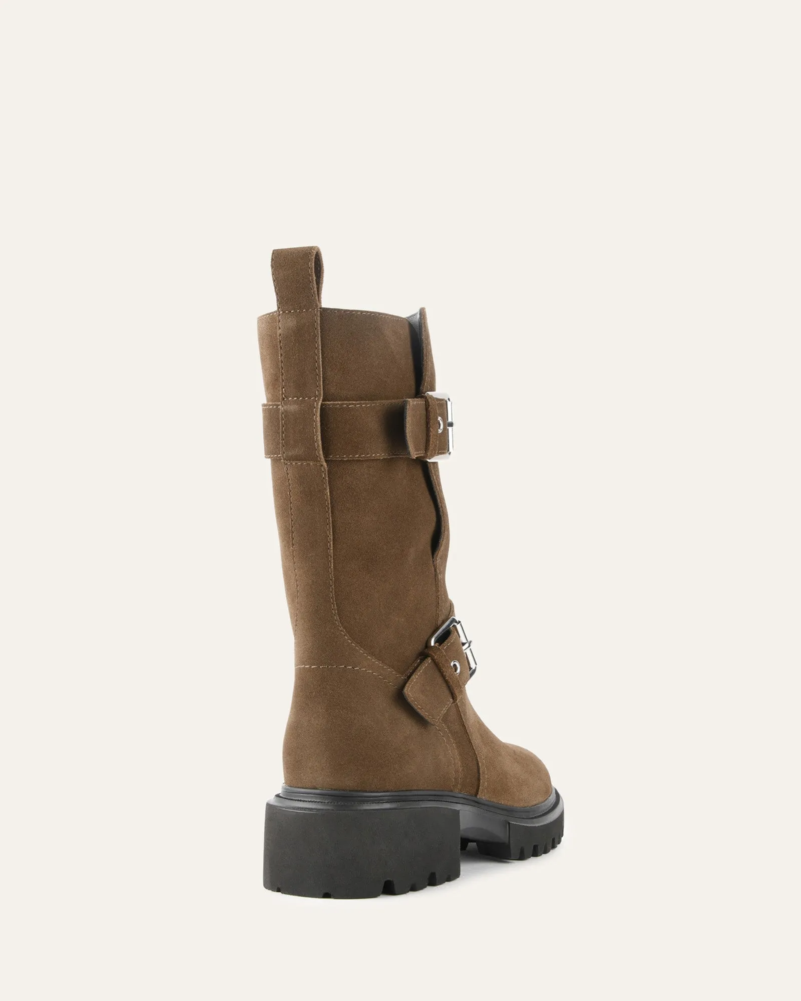 ELLIOT FLAT ANKLE BOOTS BARK SUEDE