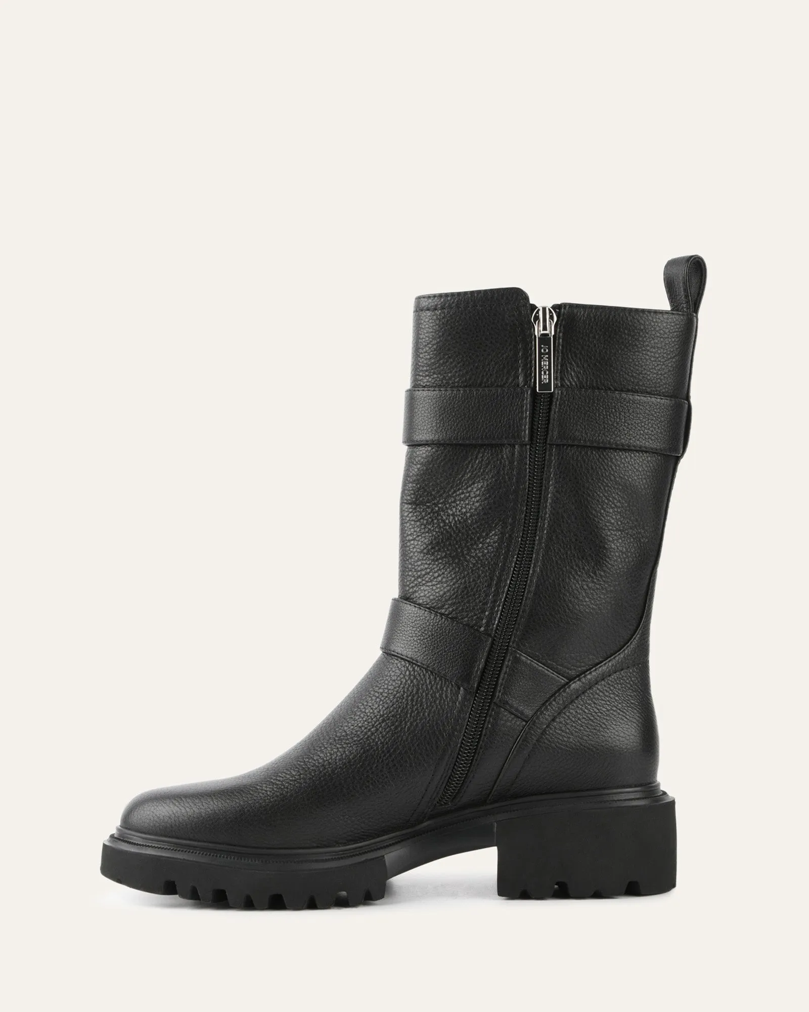 ELLIOT FLAT ANKLE BOOTS BLACK LEATHER